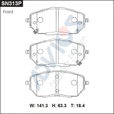 Колодки тормозные дисковые ADVICS SN313P