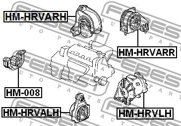 Подушка двигателя передняя левая FEBEST HMHRVALH