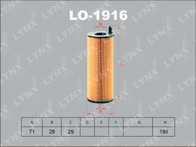 Фильтр масляный LYNXauto LO1916