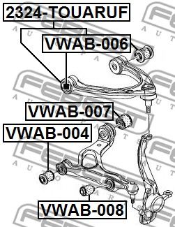 Сайлентблок нижнего переднего рычага FEBEST VWAB008