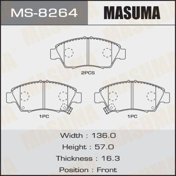 Колодки тормозные Masuma MS8264