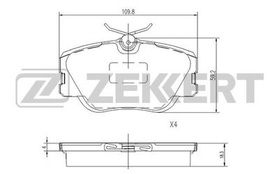 Колодки тормозные дисковые передние Zekkert BS1148