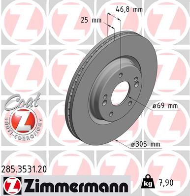 Диск тормозной ZIMMERMANN 285353120