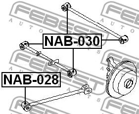 Сайлентблок задней поперечной тяги FEBEST NAB030