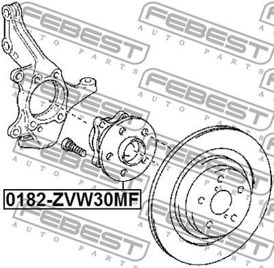 Ступица передняя FEBEST 0182ZVW30MF