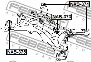 Сайлентблок задней балки FEBEST NAB373