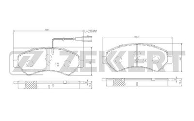 Колодки тормозные дисковые передние с датчиком Zekkert BS1471