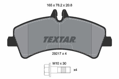 Комплект колодок для дискового тормоза TEXTAR 2921702
