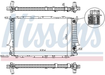 Радиатор системы охлаждения NISSENS 60476