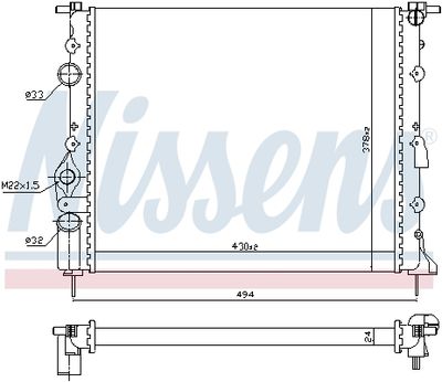 Радиатор системы охлаждения NISSENS 639371
