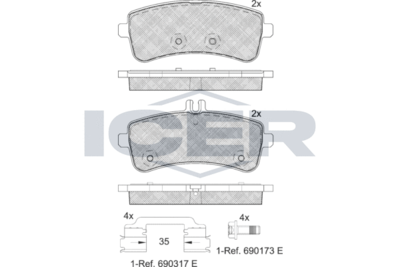 Колодки тормозные дисковые ICER 182145