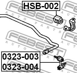 Втулка стабилизатора задней подвески FEBEST HSB002