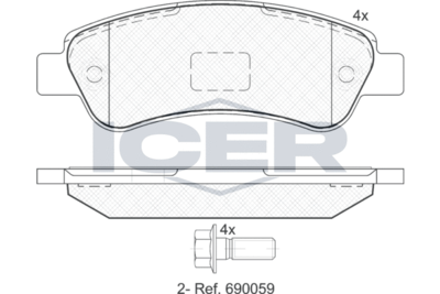 Колодки тормозные ICER 141804