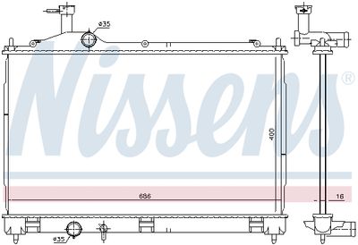Радиатор охлаждения двигателя NISSENS 628967