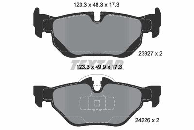 Колодки тормозные задние TEXTAR 2392701