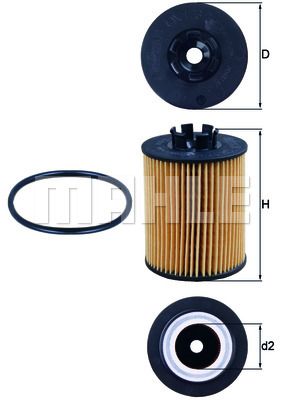 Фильтр масляный MAHLE OX1732D