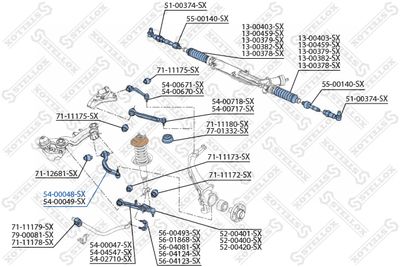 Рычаг задний нижний левый STELLOX 5400048SX