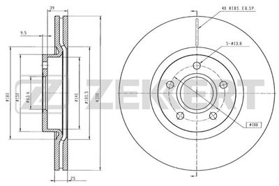 Диск тормозной передний Zekkert BS5006