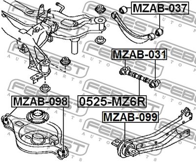 Тяга поперечная регулируемая задней подвески FEBEST 0525MZ6R