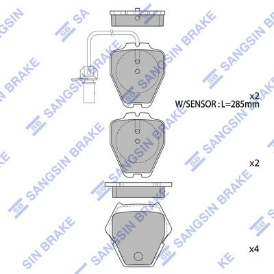 Колодки тормозные дисковые SANGSIN SP1790