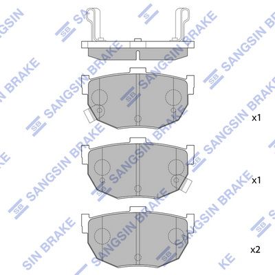 Колодки тормозные задние SANGSIN SP1062