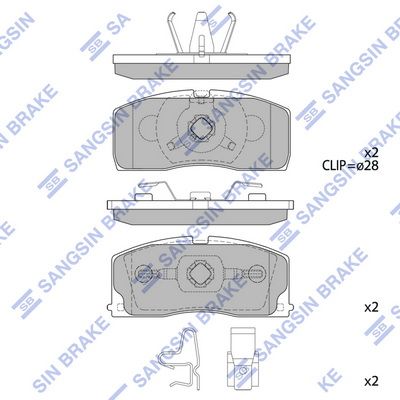 Колодки тормозные дисковые SANGSIN SP2154