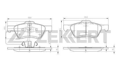 Колодки тормозные дисковые передние Zekkert BS1003