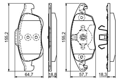 Колодки тормозные дисковые передние BOSCH 0986494235