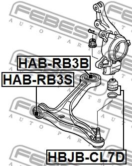 Сайлентблок рычага переднего FEBEST HABRB3S