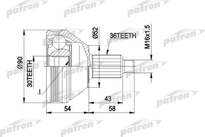 ШРУС наружный комплект PATRON PCV1414
