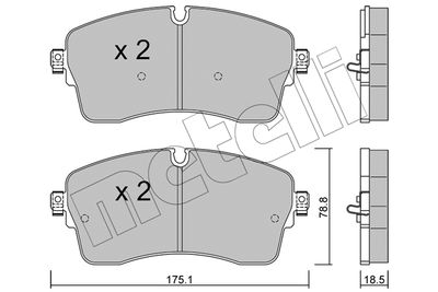 Комплект колодок для дискового тормоза METELLI 2212501