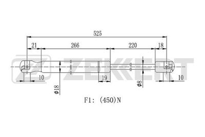 Пружина газовая багажника Zekkert GF2120