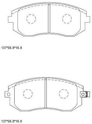 Комплект передних тормозных колодок BARNETT SB001