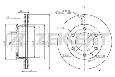 Диск тормозной передний Zekkert BS5477