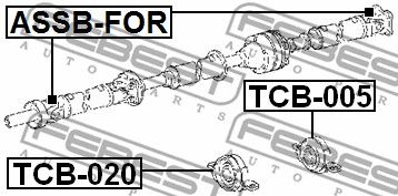 Подшипник подвесной вала карданного FEBEST TCB005