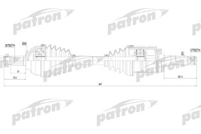 Полуось правая PATRON PDS4621