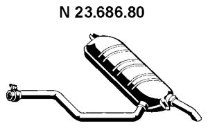 Труба глушителя задняя POLMOSTROW 13191