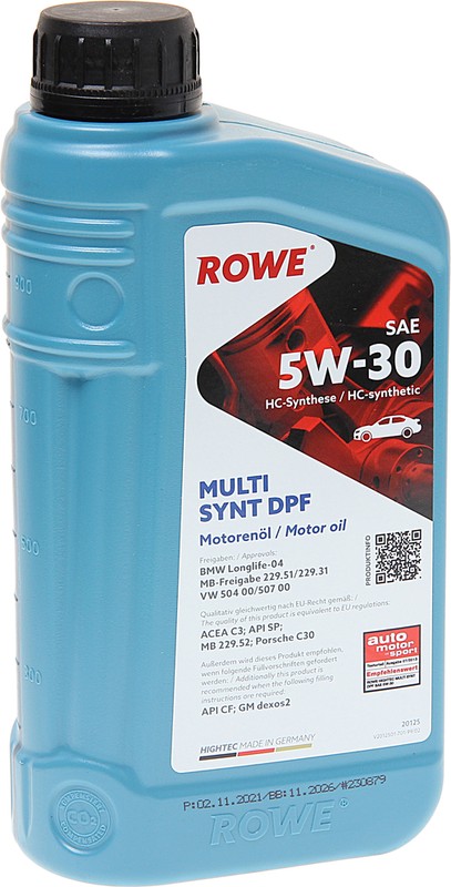 Масло моторное синтетическое ROWE 20125001099