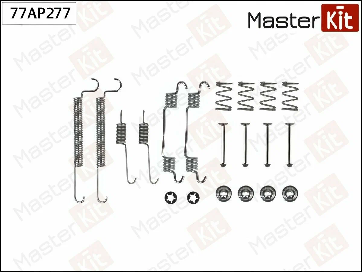 Комплект установочный барабанных колодок MASTERKIT 77AP277
