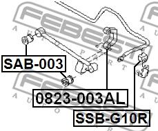 Тяга стабилизатора заднего FEBEST 0823003AL