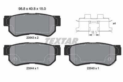 Колодки тормозные дисковые задние TEXTAR 2354301