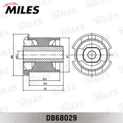 Сайлентблок рычага передней подвески задний Miles DB68029