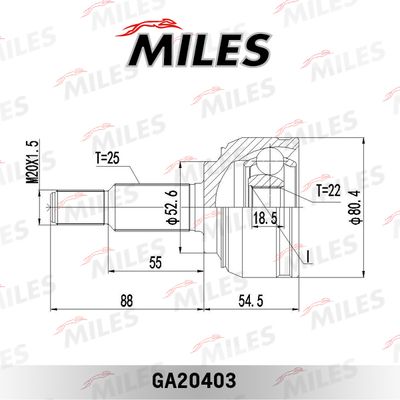 ШРУС наружный Miles GA20403