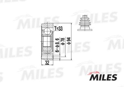 ШРУС внутренний Miles GA10001