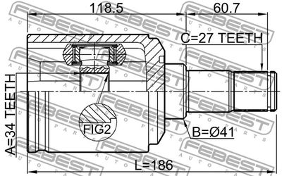 ШРУС внутренний левый FEBEST 1411KORMTLH