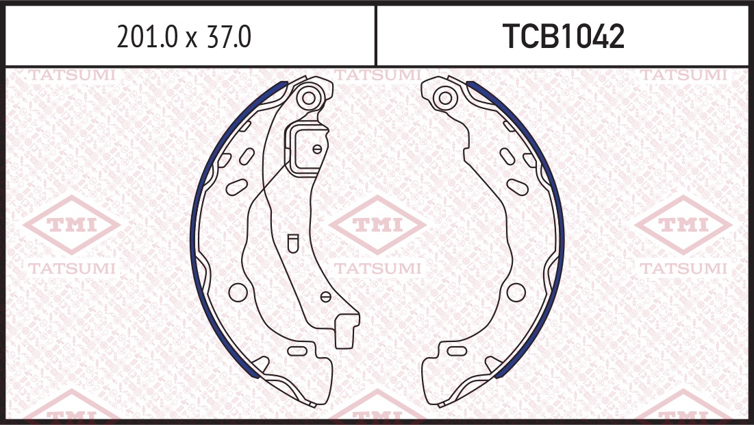 Колодки тормозные барабанные TATSUMI TCB1042