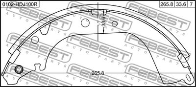 Колодки тормозные барабанные задние комплект FEBEST 0102HDJ100R