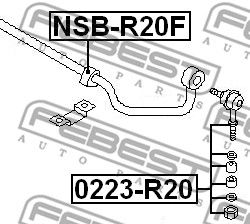 Тяга стабилизатора переднего FEBEST 0223R20