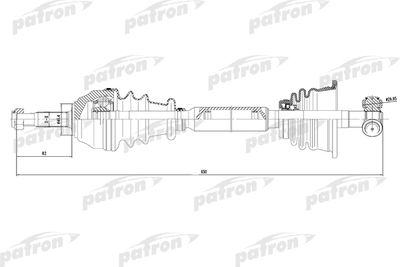 Полуось левая PATRON PDS0048