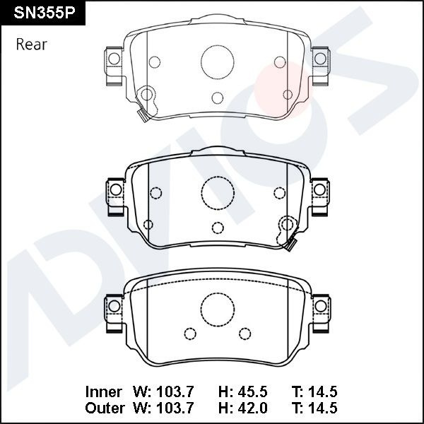 Колодки тормозные ADVICS SN355P